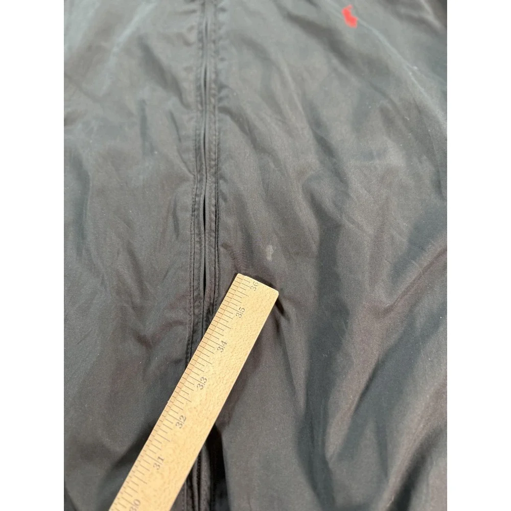 Polo Ralph Lauren Jacket Mens 2XL Black Hooded Quilted Lined Zip Windbreaker‎